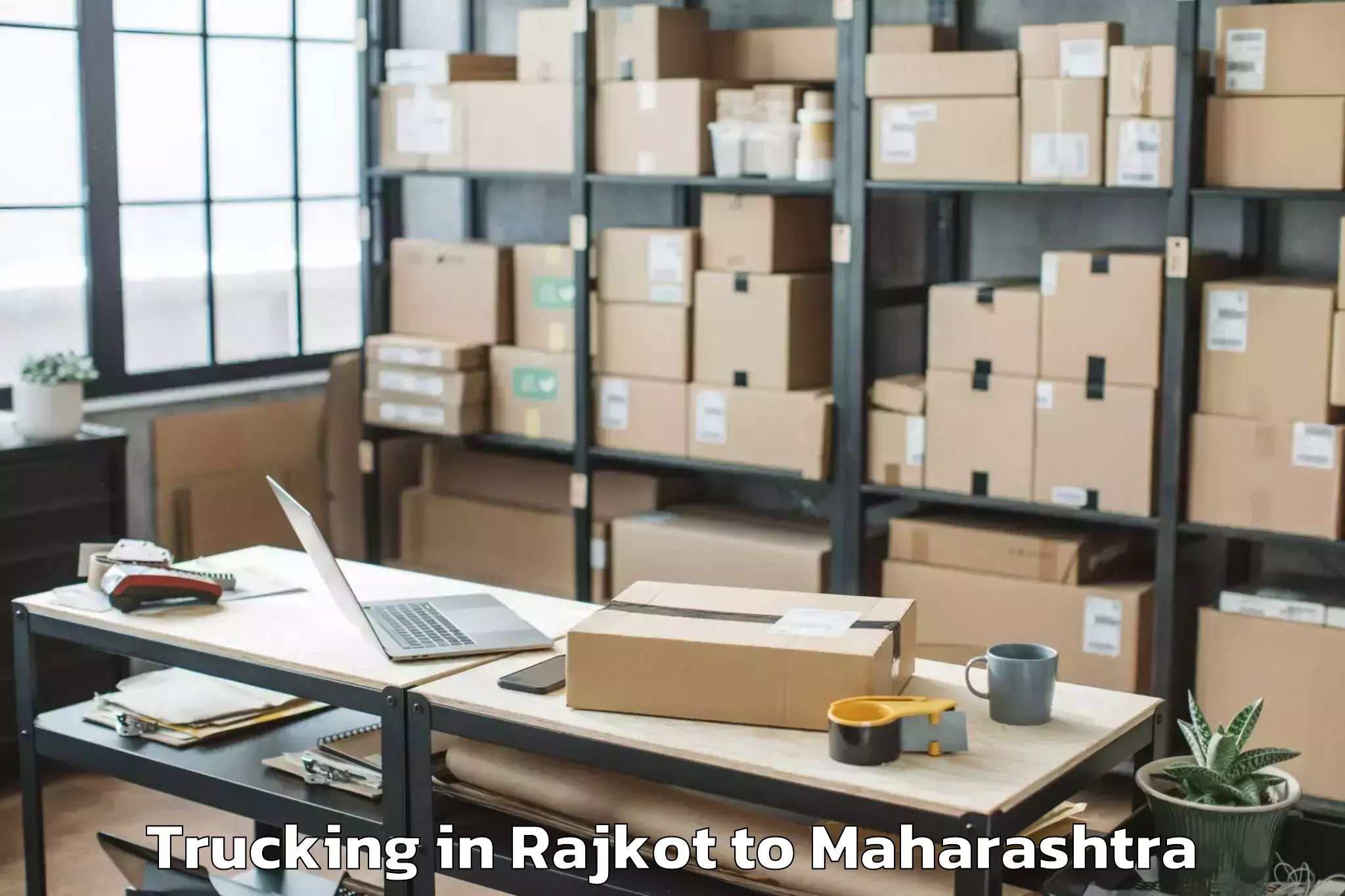 Top Rajkot to Sakharkherda Trucking Available